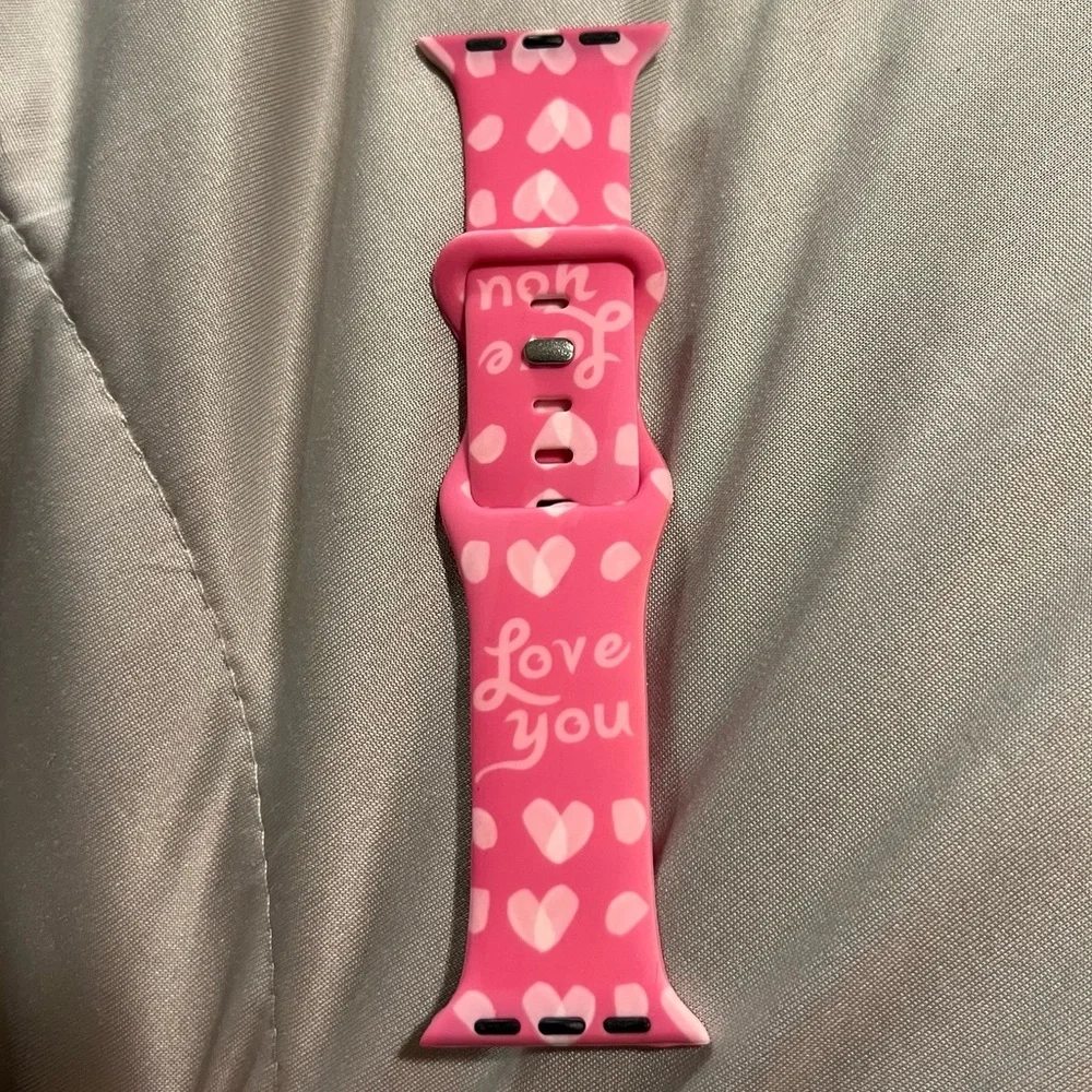 ❗️BOGO❗️Pink Heart Patterned Smartwatch Band(38/40/41mm)